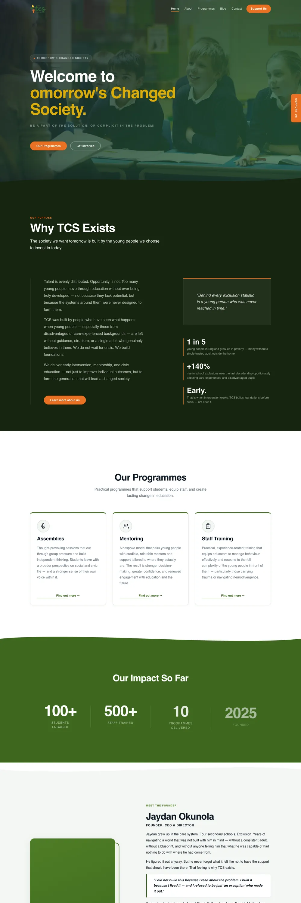 TCS Foundation – Webdesign von Create2Flow Hamburg